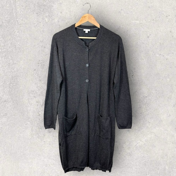 J. Jill Sweaters - J. Jill Gray Cardigan Sweater Longline Duster Wool Blend Long Sleeve M